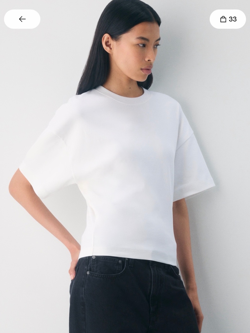 New Aritzia Interlock Cotton Barclay T Shirt Short Sleeve White Crewneck Top XXS